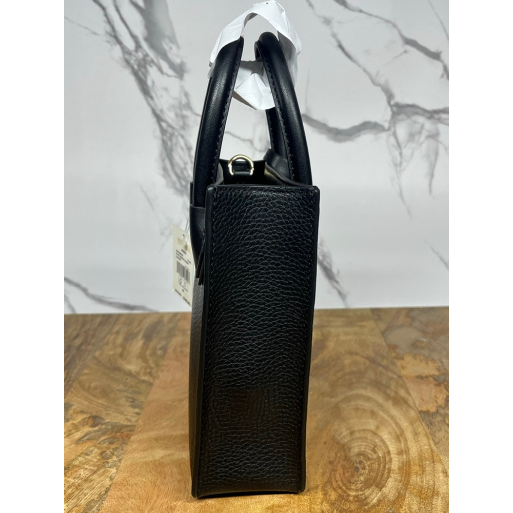 NWT Michael Kors Mini Mercer Pebbled Leather Crossbody Bag In Black - Picture 4 of 7